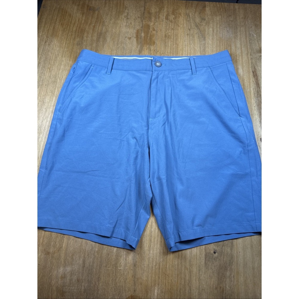 Puma Flat Front Golf Shorts Mens 34 Blue 9" Inseam Lightweight Casual Stretch